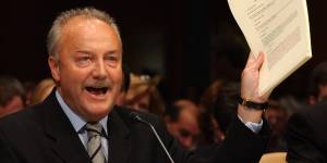 George Galloway testifying at Capitol Hill in Washington in 2005 over allegations that he received millions of barrels of Iraqi oil for backing Saddam Hussein’s regime.