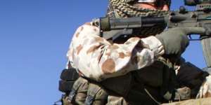 Australian SAS soldiers on patrol near Bagram,Afghanistan.