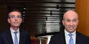 NSW Premier Dominic Perrottet,left,and NSW Treasurer Matt Kean,who was announced as the new state Liberal deputy leader on Tuesday.