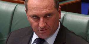 Agriculture minister Barnaby Joyce in Parliament last week