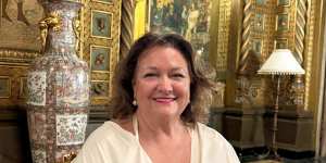 Gina Rinehart at Donald Trump’s Mar-a-Lago estate in Palm Beach,Florida,in November 2024.