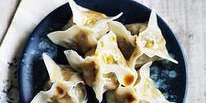 Wontons with prawn and chilli oil.