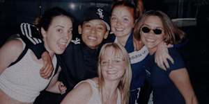 The Spice Girls (clockwise from left):Sporty Spice (Melanie Chisholm),Scary Spice (Melanie Brown),Ginger Spice (Geri Halliwell),Posh Spice (Victoria Beckham) and Baby Spice (Emma Bunton). 