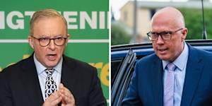 Anthony Albanese and Peter Dutton on the campaign trail.