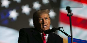 Former president Donald Trump at a rally in Dayton,Ohio,last year.