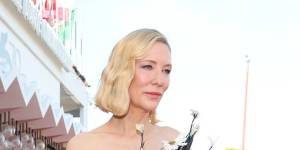 Cate Blanchett attends the Tar red carpet at the 79th Venice International Film Festival.