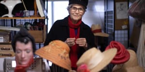 Milliner Serena Lindeman was one of the many creatives who worked in the Nicholas Building. Pictured here in her studio in 2021.