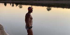 Brendan Cullen is training to swim the English channel in Copi Hollow.