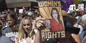 The March 4 Justice rally in Perth on Sunday.