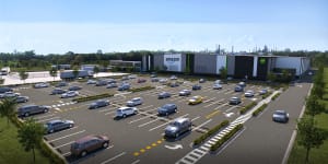 An artist's impression of the new Amazon fulfilment centre at Goodman Group's Port Industry Park in Brisbane.