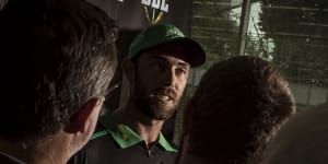 Glenn Maxwell speaks to the media on Friday.