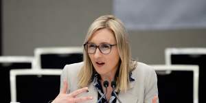 Investment NSW chief executive Amy Brown appearing at the parliamentary inquiry last week.