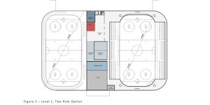 The first floor of the proposed $35 million,two-storey,two-rink facility.