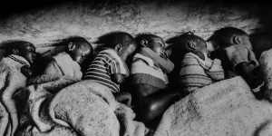 Children in a refugee camp in Zaire (now the Democratic Republic of the Congo) in 1994 at the time of the Rwandan genocide.