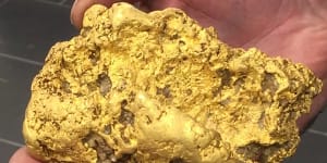 A 2kg gold nugget worth roughly $130,000 that has been found on the outskirts of Ballarat. 