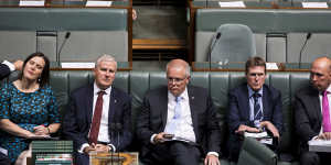 Prime Minister Scott Morrison before losing the vote on Tuesday night. 