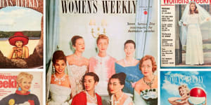 Australian Women’s Weekly covers,clockwise from main:October 9,1957;February 19,1975;October 8,1958;June 30,1982;November 23,1960. 