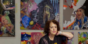 Wendy Sharpe pictured in her studio in Sydney.