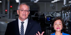 Scott Morrison joined Gladys Liu to make one of the grant announcements in the seat of Chisholm,which was under threat and ultimately won by Labor.
