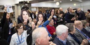 Angry supporters of Moira Deeming booed and heckled Liberal leader John Pesutto on May 20 at the party’s state conference in Bendigo.
