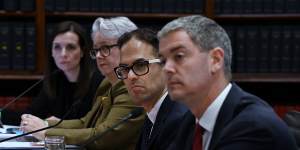 Opposition committee members (from right) John Graham,Daniel Mookhey,Penny Sharpe and Courtney Houssos during the inquiry in August.