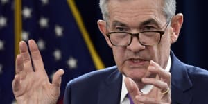 Fed chairman Jerome Powell. The Fed has indicated there might be a rate increase late next year but anything more than that could greatly unsettle markets – shares,bonds and property – that have been addicted to low rates and overdoses of central bank liquidity since the financial crisis.