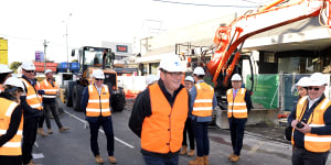 Premier Daniel Andrews attends as ground is broken on the Suburban Rail Loop project in early June.