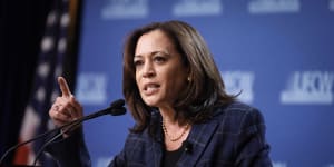 "This isn't just a wink to white supremacists – he's throwing them a welcome home party":Kamala Harris.