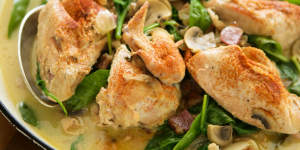 Flash in the pan:Chicken with mustard cream sauce.