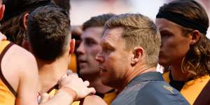 Sam Mitchell’s Hawks faced an uphill battle after an ordinary first quarter against Melbourne.