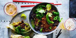 Thai-style beef with sugar snap peas 