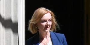 Liz Truss leaving 10 Downing Street in July. 