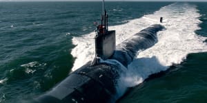 A US Virginia class submarine,which could form the basis of Australia’s planned nuclear-powered submarine fleet.
