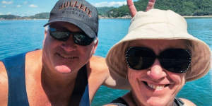 Rick Devlin with his sister Raelene Millington at Magnetic Island where he hoped to retire. 