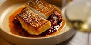 Coral trout with ’nduja XO piperade.