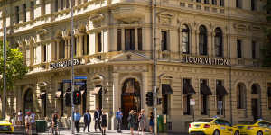 The Louis Vuitton store on Collins Street,Melbourne.