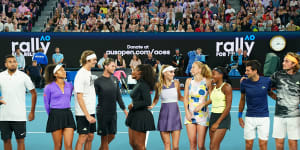 Roger Federer,Rafael Nadal,Nick Kyrgios,Novak Djokovic,Dominic Thiem,Serena Williams,Naomi Osaka,Caroline Wozniacki,Petra Kvitova,Stefanos Tsitsipas and Coco Gauff.