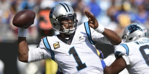 Cam Newton in action for the Panthers last September.