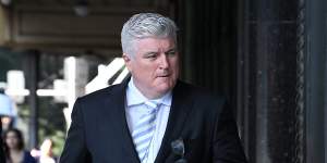 Stuart MacGill arriving at court in November.