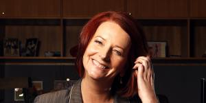 Australia s first female Prime Minister Julia Gillard poses for a portrait in her Parliament House office in Canberra on June 25,2010.