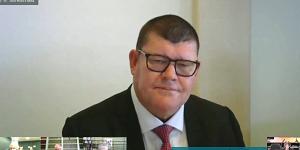James Packer giving evidence to the ILGA inquiry on Thursday. 
