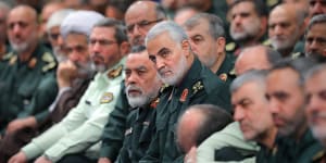 Revolutionary Guard's foreign wing,or Quds Force,General Qassim Soleimani,centre.