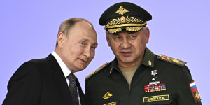 Russia’s President Vladimir Putin and Russian Defence Minister Sergei Shoigu.