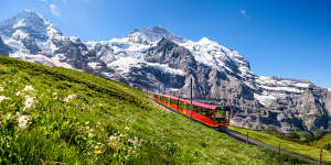 From the top of Jungfrau mountain there are views all the way to Italy and Germany.