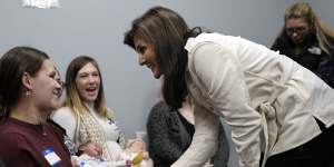 Haley pays a visit to a wellness centre in Rochester,New Hampshire,on Wednesday.