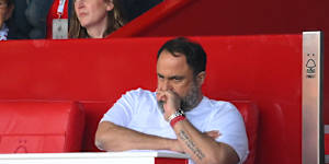 Marinakis at a Nottingham Forest game last season.