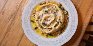 Go-to dish:Smoked butternut pumpkin-filled pappardelle with hazelnuts,lemon and sage.