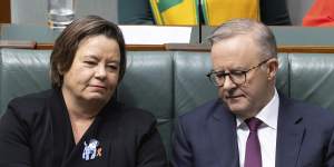 Resources Minister Madeleine King with Prime Minister Anthony Albanese.