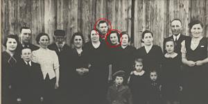 The family portrait shown to Olivia Campbell by her grandmother. The two people circled,Hela and her husband Lonek,came to Australia. The rest were murdered by the Nazis.