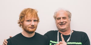 Ed Sheeran,left,considered Gudinski a kindred spirit despite a 40-year age gap.